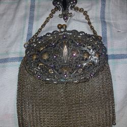 Jeweled Chatelaine Mesh Purse
