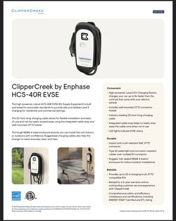 EV Charger Enphase By Clipper Creek HCS 40R
