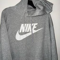 Gray Nike Swoosh Hoodie
