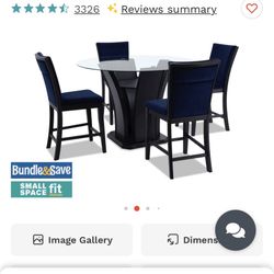 Glass Kitchen Table With BLACK LEATHER chairs