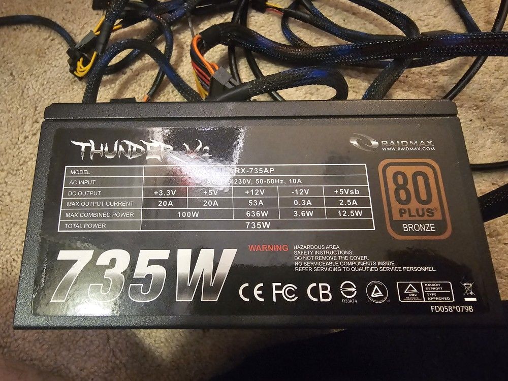 PC Power Supply 735w, Bronze+, PSU