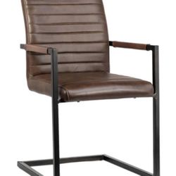 Brand  New Francois 100% Genuine Leather Dining Chair Set If 4 By Dovetail 