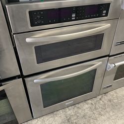 Kitchen Aid 30” Microwave Oven Combo In Stainless Steel Used