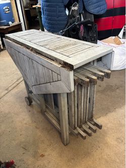 Folding Wooden Patio Table