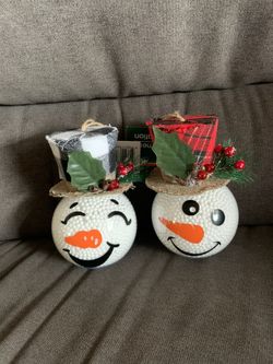 Snowman ornaments set of 2