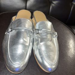 Franco Sarto metallic silver flats size 10M