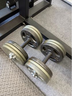 Pair of 65lb adjustable dumbbells