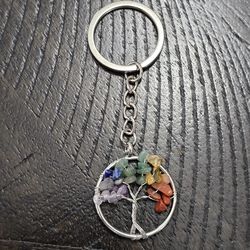 Chakra tree of life keychain