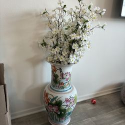 Big vase with fake flowers included