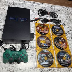 Fat Play Station 2 (ps2) bundle with 6 games