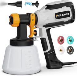 Paint-Sprayer, 700W HVLP Spray Gun with Cleaning & Blowing Joints, 4 Nozzle Sizes & 3 Spray Patterns, Easy to Clean, for Furniture, Cabinets, Decks, W