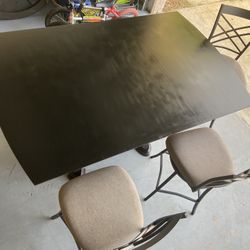 Real Wood Dining Set Table + 3 Chairs Family Dinner Table Set