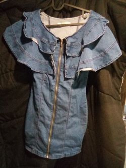 One Piece Jean Fabric Skirt