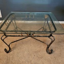 2 glass tables 