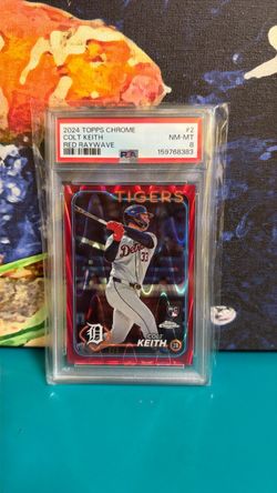 2024 Topps Chrome Colt Keith Red Raywave RC PSA 8