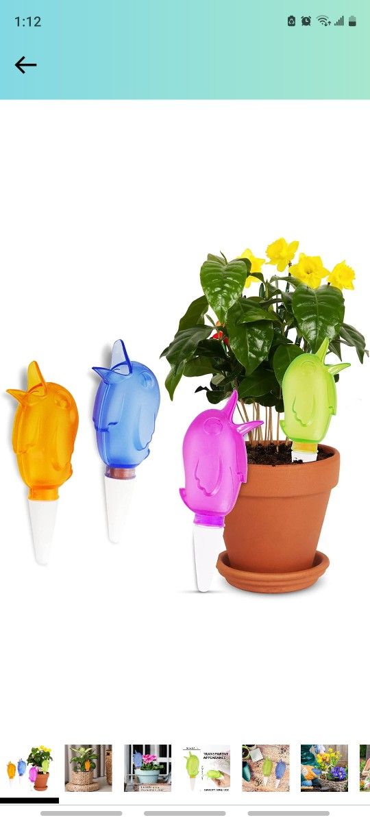 Lauon Self Watering Spikes,4 Packs Self Watering Planter Insert,Automatic Dripper Irrigation Plant Watering Stakes for Indoor Outdoor Potted Plants Fl
