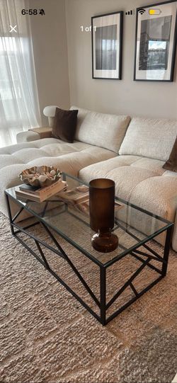 Modern Geometric Glass Coffee Table