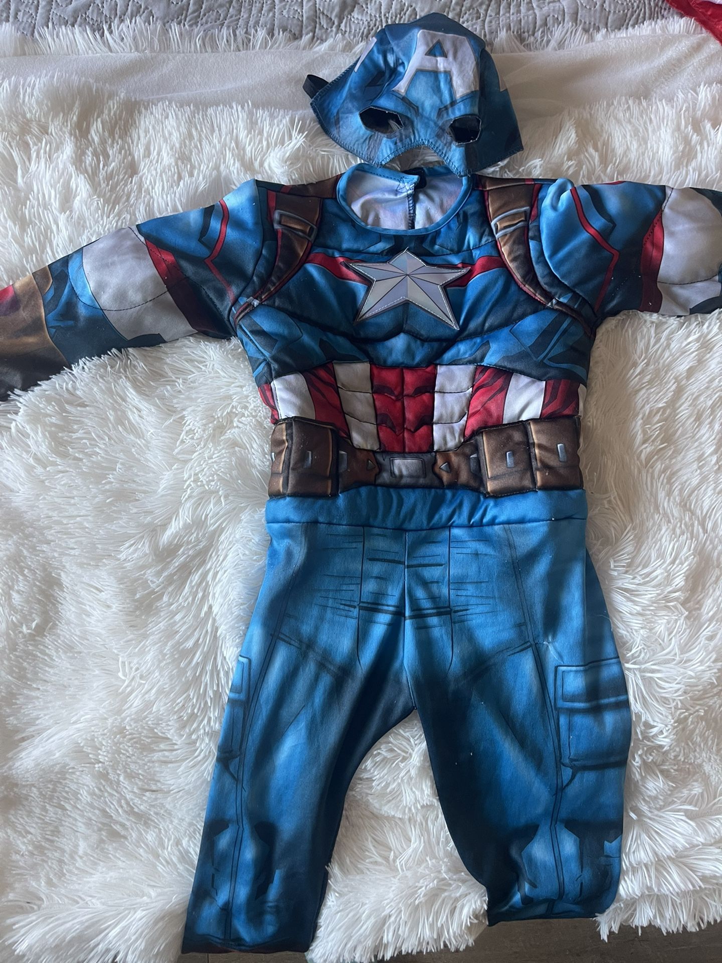 Captain America Costume Worn Twice Last Year . Size 3T-4T