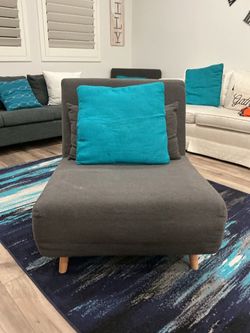 Gray Fabric Chaise Lounge Chair