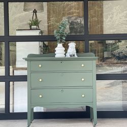 Green Dresser Gold Hardware 