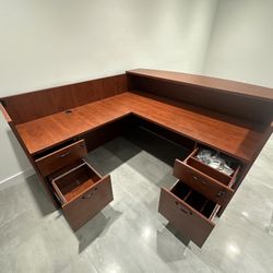 Office Reception Desk -  Lshape, Cherry 