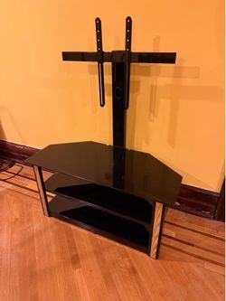 Bell’O Triple Play TPC2127 Premium Glass TV Stand with Universal TV Mount – Excellent Condition