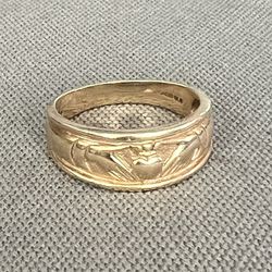 Celtic Style Wedding Band.  Men’s Size 11-12. 14k Yellow Gold