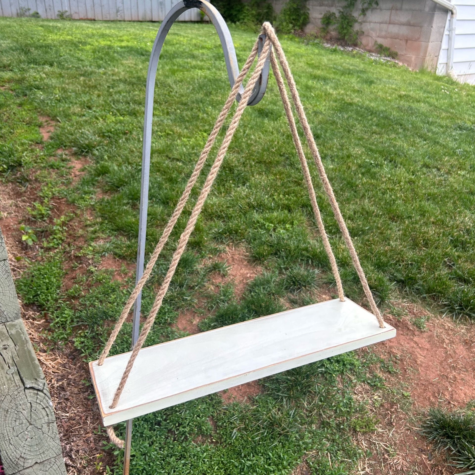 2 Wood Hanging Floating Shelves, Rope