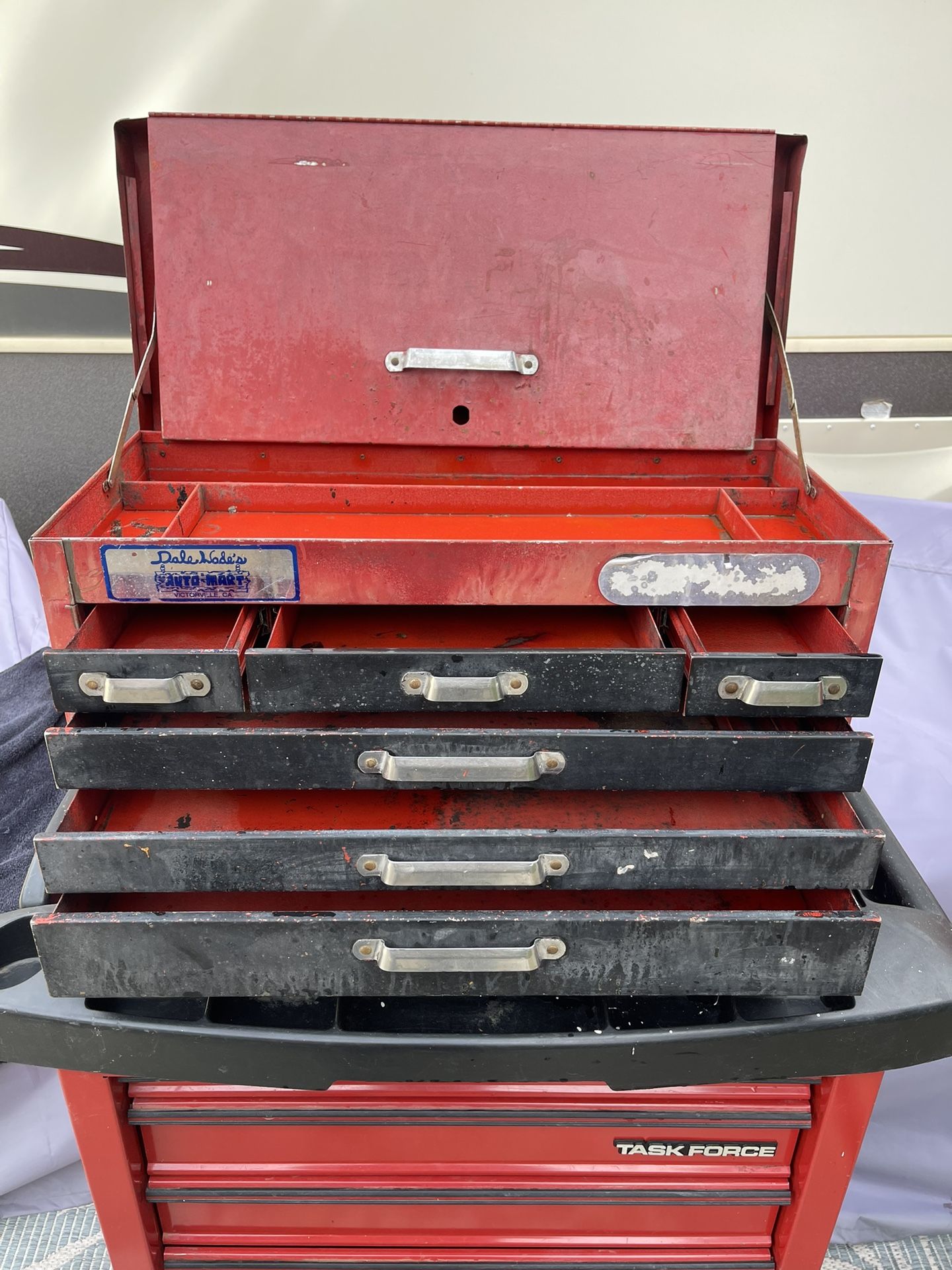 Snap On Top Task Force Bottom Rolling Stack Took Chest
