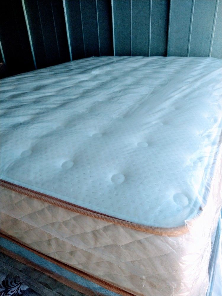 Queen Set Mattress Regular One Sided Orthopedic Brand New With Box Spring