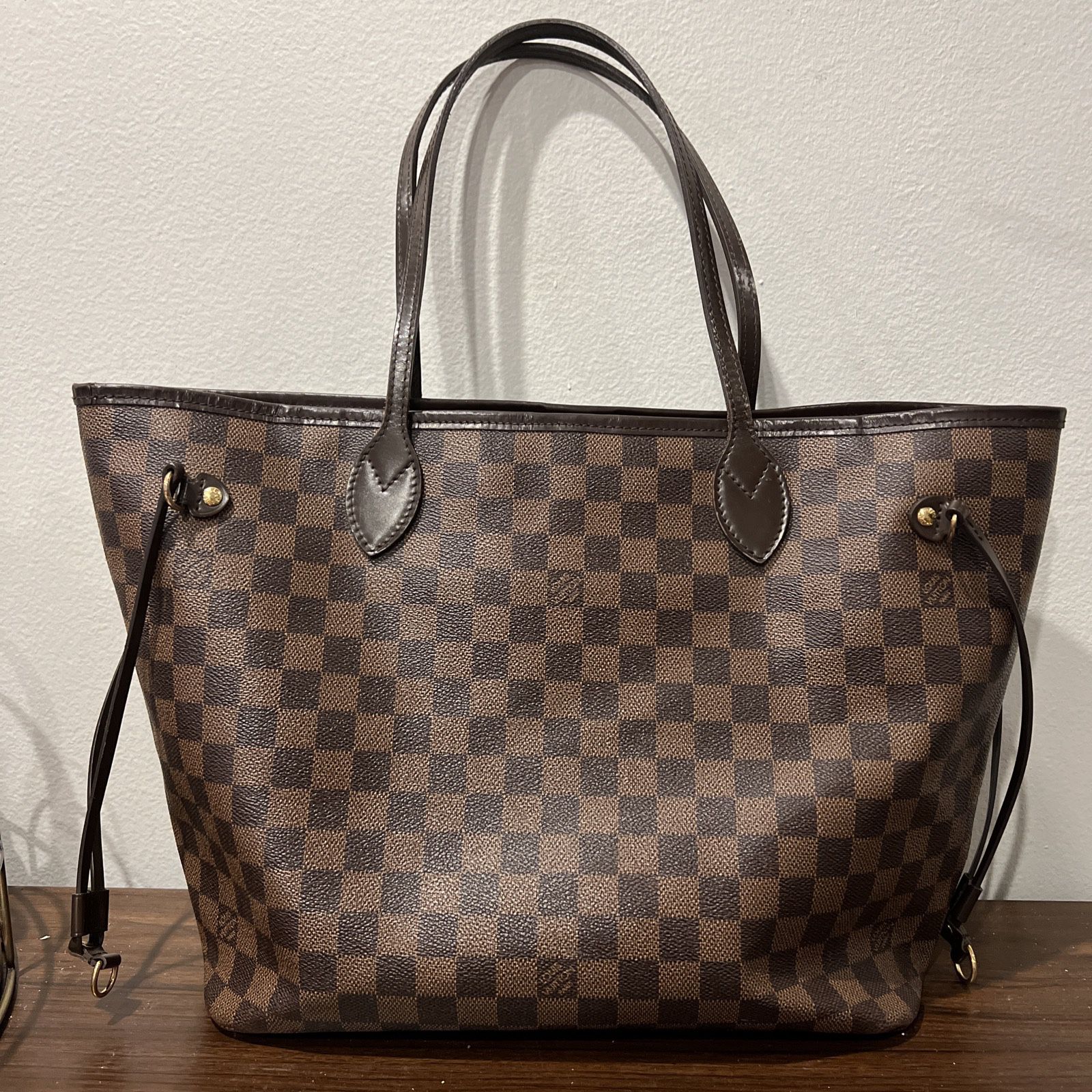 Authentic Louis Vuitton Tote Bag Neverfull MM Damier Ebene Brown