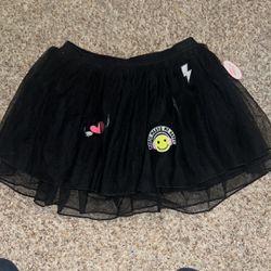 Justice Girls Black Tulle Rocker Skirt Skort NWT size 8 regular 