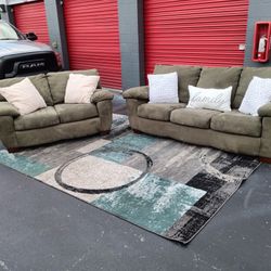 Sofa And Loveseat Set With Pullout Couch 