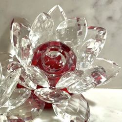 Crystal  Lotus Flower on Pedestal 