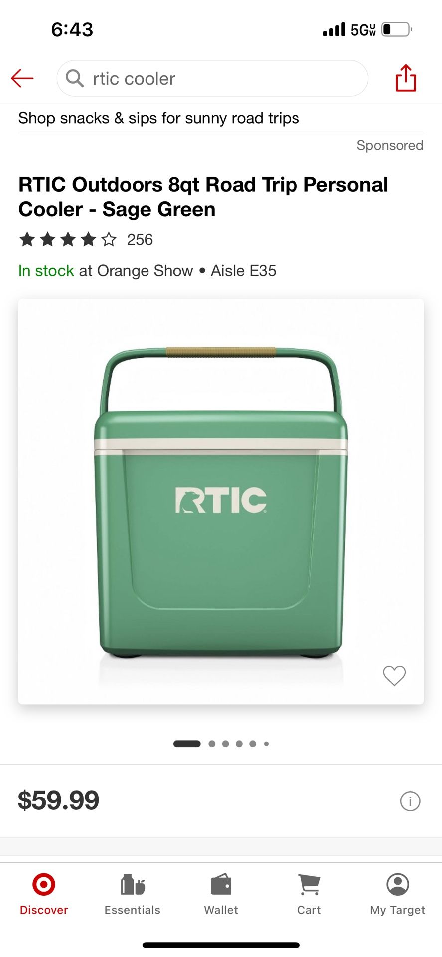 RTIC Outdoors Personal Cooler-Sage Green