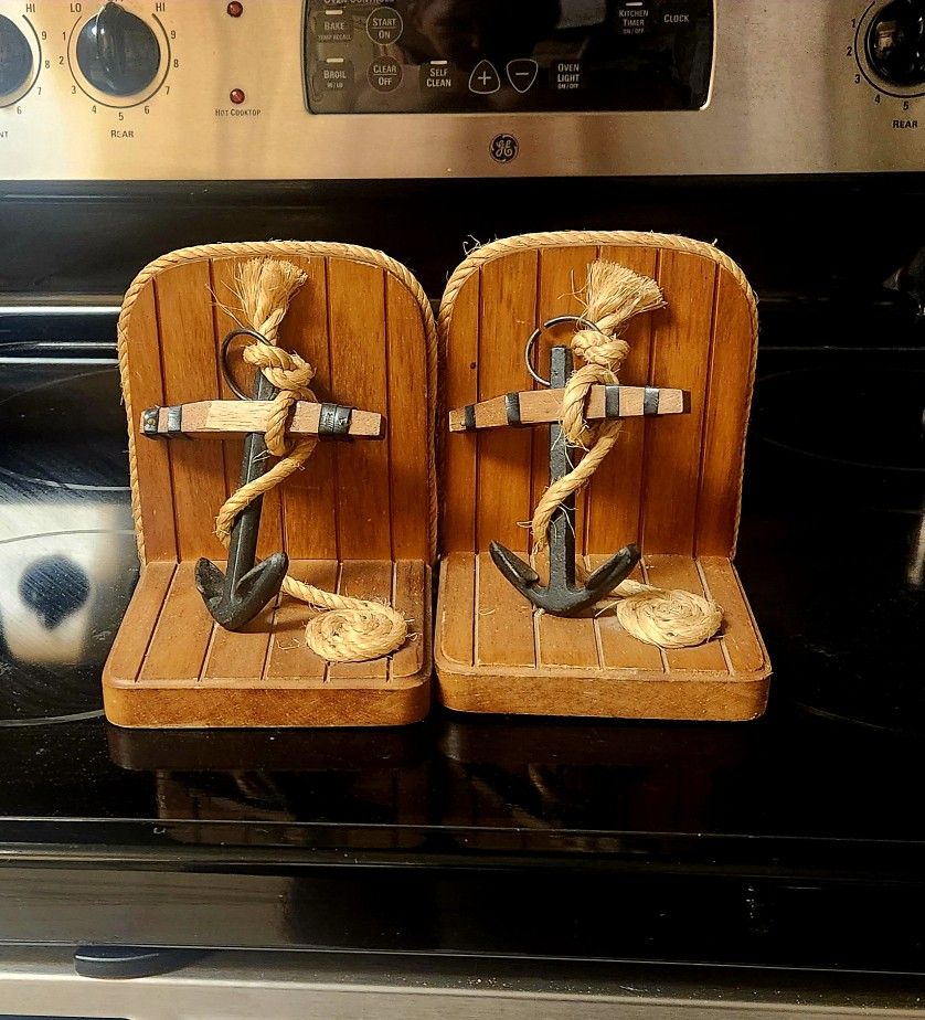 X2 Vintage Anchor Book Ends 