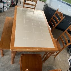 Kitchen Table With Chairs And Bench