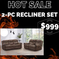 Glider Recliner Love seat & Manual Recliner Sofa 