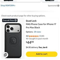 Quad Lock MAG Phone Case for iPhone 17 Pro Max Black