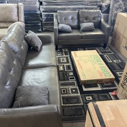 LEATHER SOFA & LOVESEAT $599 