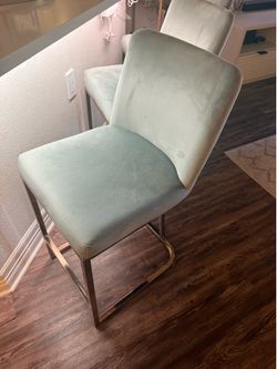 4 Suede Bar Stool Chairs