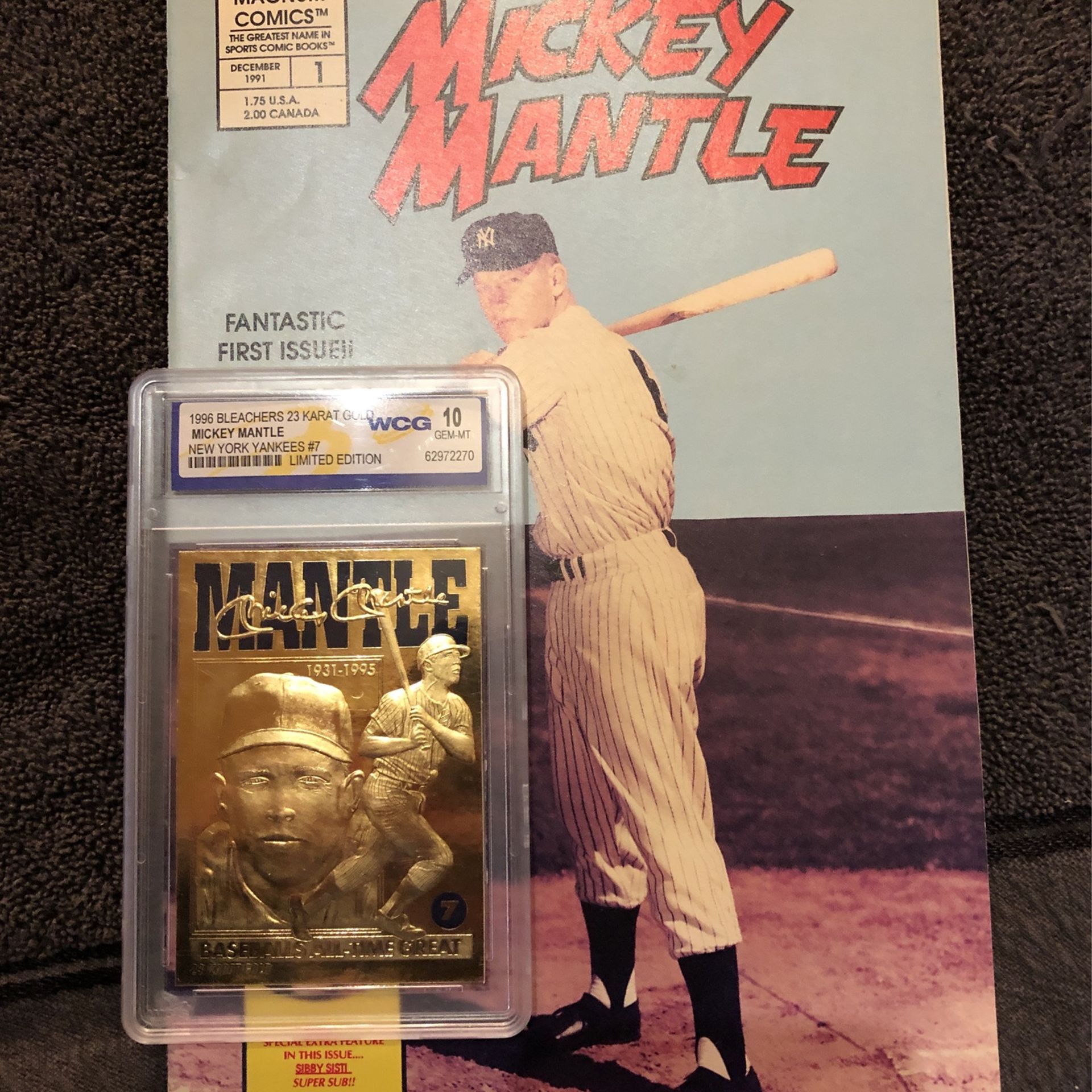 Mickey Mantle Comic And Baseball Card