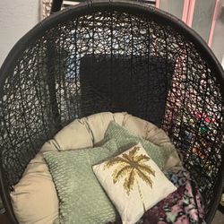 Egg Chair With Stand And Cushion