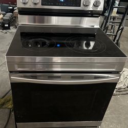 Glass top stainless steel stove