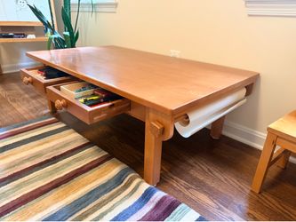 Land of Nod activity desk with two sets of leg heights