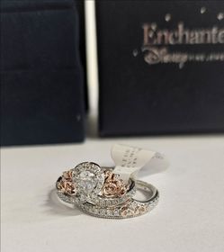 Enchanted Disney Fine Jewelry Frame Tiara Diamond Wedding Set  Size 6  812895-1