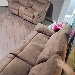 Sofa and Love Seat Recliners Set