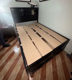 Full Book Case Bed Frame with Drawers