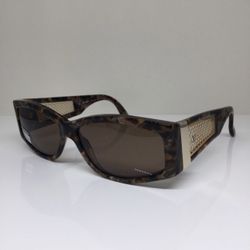 Vintage Valentino V605 C. Sunglasses Marbrol Brown with Gold  Excellent Used Condition 
