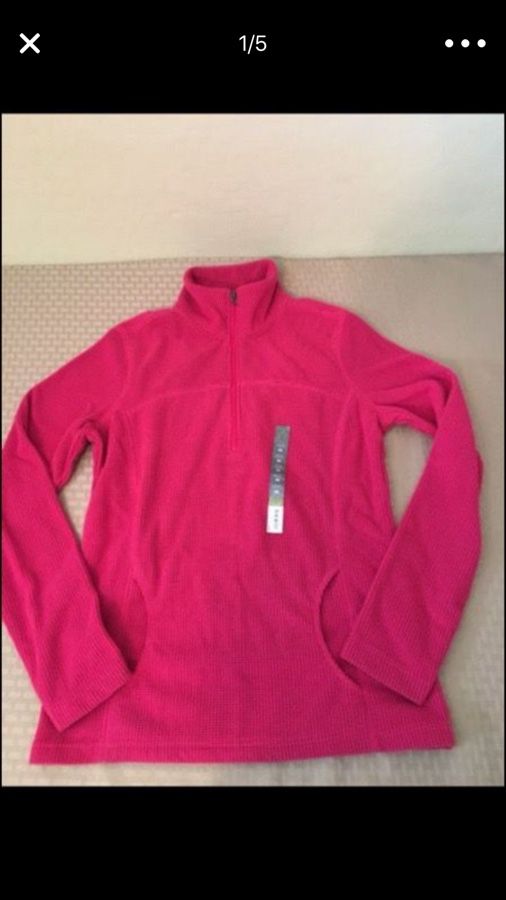 NEW TEK GEAR sweatshirt waffle fleece half zip mockneck women’s size extra small XS